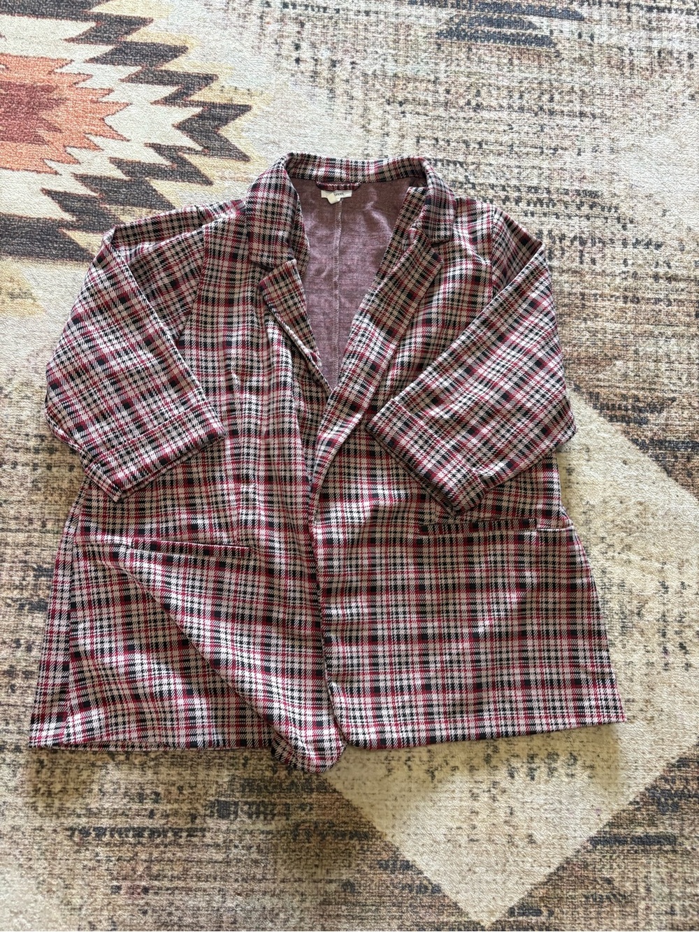 Maurices Plaid Open Blazer Jacket Size 3x